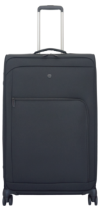 Myk, stor trillekoffert med 4 hjul, svart