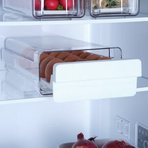 Ulosvedettävä säilytyskotelo 18 munalle