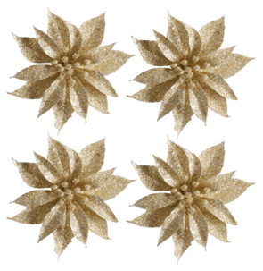 Julgranspynt blommor med clips, 4-pack