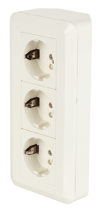 Vägguttag för hörn 3-vägs