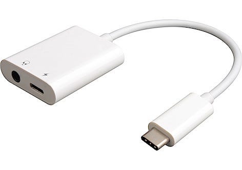 USB-C till 3,5 mm och USB-C adapter vit