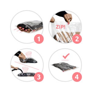 Vakuumpåsar för kläder och täcke, 2-pack