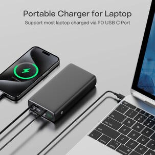 Powerbank med sladd, USB-C, 20 000 mAh