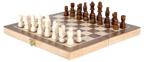 Schack i trä, 29,5 x 29,5 cm