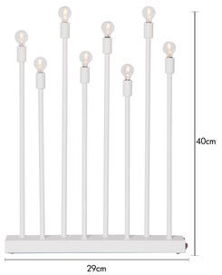 Adventsljusstake LED batteridriven, laddbar, vit, 40 cm