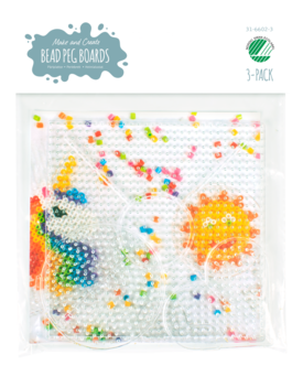 Perleplate for små perler, 3-pakning, fra 5 år