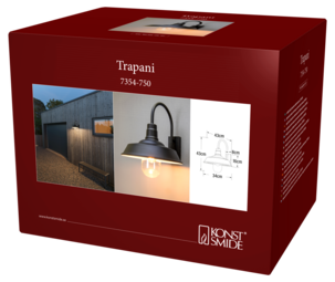 Konstsmide Trapani stallykta / vägglampa, svart 