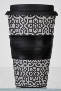 Mugg med silikonlock, bambu