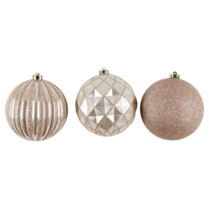 Stora julgranskulor återvunnen plast 15 cm, 3-pack