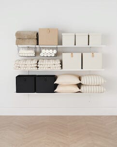 Förvaringslåda kvadrat, linnelook