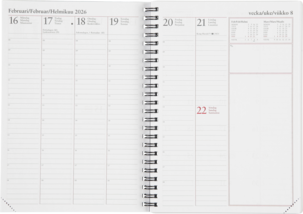 Veckokalender 2026 A5, spiralbunden