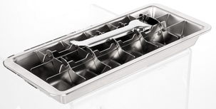 Islåda 18 iskuber, rostfritt stål