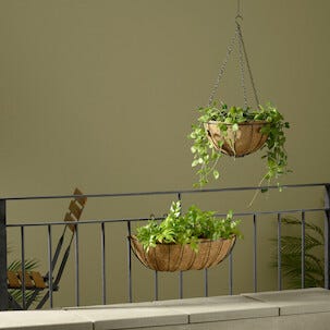 Balkongkasse i metall med kokosmatte, 48 cm