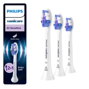 Philips Sonicare S2 Sensitive tannbørstehode hvit, 3-pakning