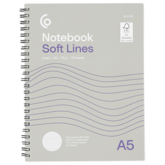 Vihko A5 Soft Lines, valkoiset viivat, 70 arkkia