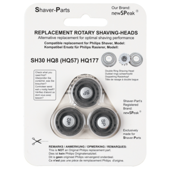 Skjærehode SH30/HQ8/HQ177 til barbermaskiner fra Philips, 3-pakning