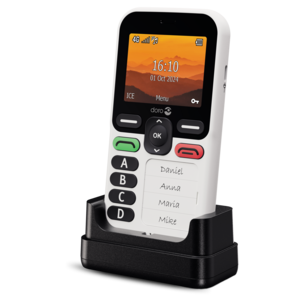 Doro Leva X10 mobiltelefon för äldre, vit