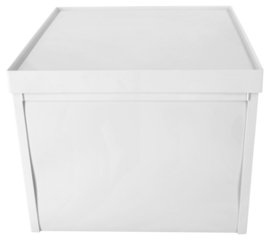 Förvaringslåda kvadrat med lock, vit plast, vikbar