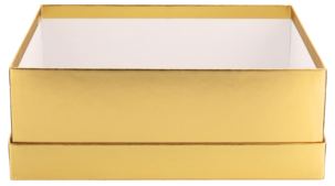 Stor gaveeske, gyllen, 200 x 250 x 90 mm