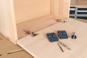 Wolfcraft gångjärnshålssats med borrar och mallar, 5 delar