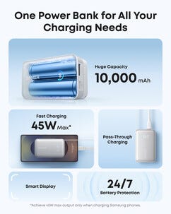 Anker Nano Varavirtalähde 10 000 mAh 45 W USB-C, näyttö