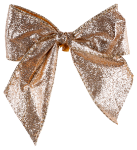 Rusetti joulukuuseen, glitter 4 kpl