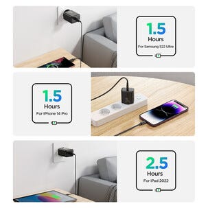 Lightning- til USB-C-lader 20 W med kabel, 1 m, svart