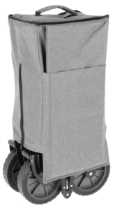 Hopfällbar skrinda, stora hjul och teleskophandtag