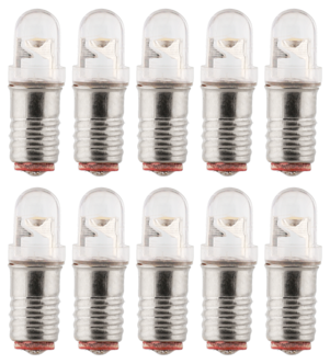 E5 LED-lamppu kynttelikköön, 12 V DC, 0,3 W, 10 kpl