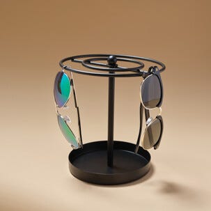 Silmälasiteline pöydälle, pyöritettävä, 10 silmälaseille, musta