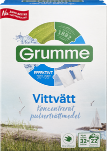 Tvättmedel vittvätt, Grumme
