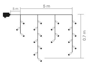 Istappslynge varmhvit LED, Northlight, kan bygges ut