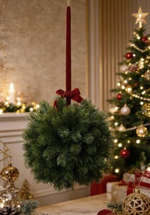 Julekule i granris, 30 cm