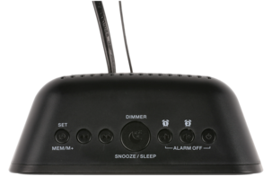 Kelloradio, kaksi herätystä, musta