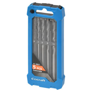 Cocraft betongborsett, 4, 5, 6, 8 og 10 mm, 5-pakning