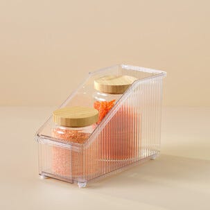 Lådinsats för burkar, justerbar, transparent