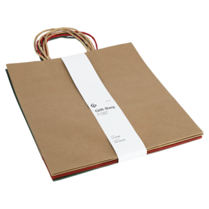 Presentpåse kraftpapper 3 färger 6-pack