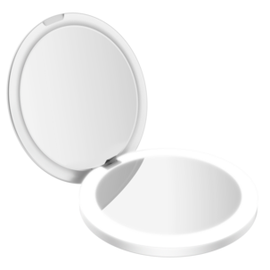 Fickspegel med belysning, laddningsbar, vit