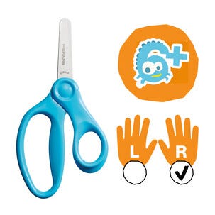 Fiskars Cut & Learn barnsax med bok, höger, från 6 år