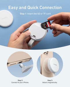 Anker MagGo USB-C minneskortläsare 3-i-1 för iPhone