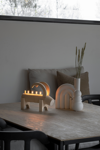 Konstsmide Julbock adventsljusstake trä, 5 ljus, dimbar