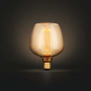 Dekorativ globlampa LED E27 filament Amber, 123 mm