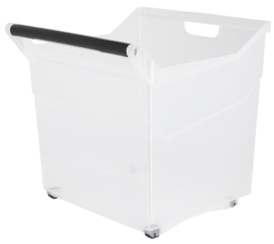 Oppbevaringsboks med håndtak og hjul