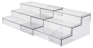 Hylla i 3 plan, plast, expanderbar 30,5-57,5 cm