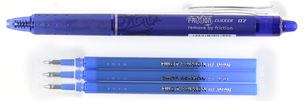 Pilot Frixion Clicker suddbar bläckpenna, 4-pack, 3 refill