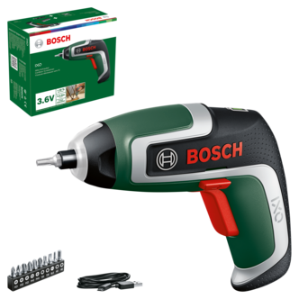 Bosch IXO 7 liten skruvdragare med 10 bits, laddbar