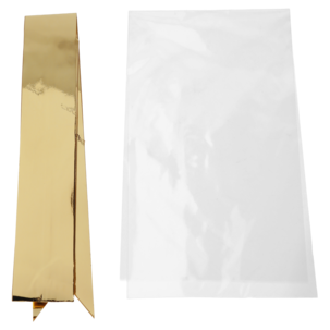 Presentförpackning flaska guld med rosett, 2-pack