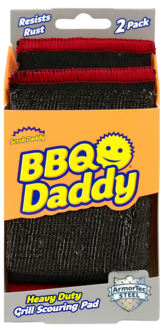 BBQ Daddy Steel Scouring Pad stålsvamp för grill, 2-pack