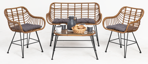 Lounge, utemøbler i kunstrotting