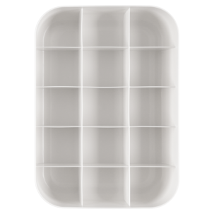 Serenity förvaringslåda med lock, 15 fack, vit